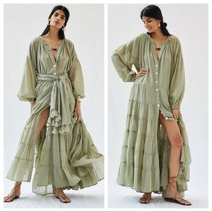 Erika Peña for Anthropologie Sage Ruffled Maxi Dress